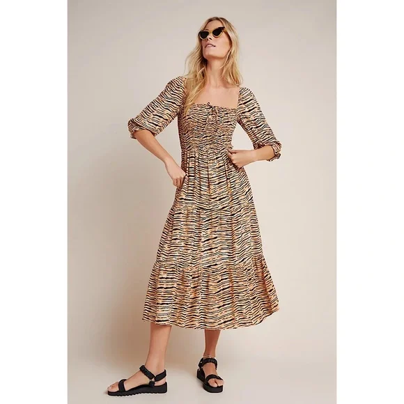 Faithfull The Brand Wyldie Midi Dress Size 6 - Picture 1 of 10